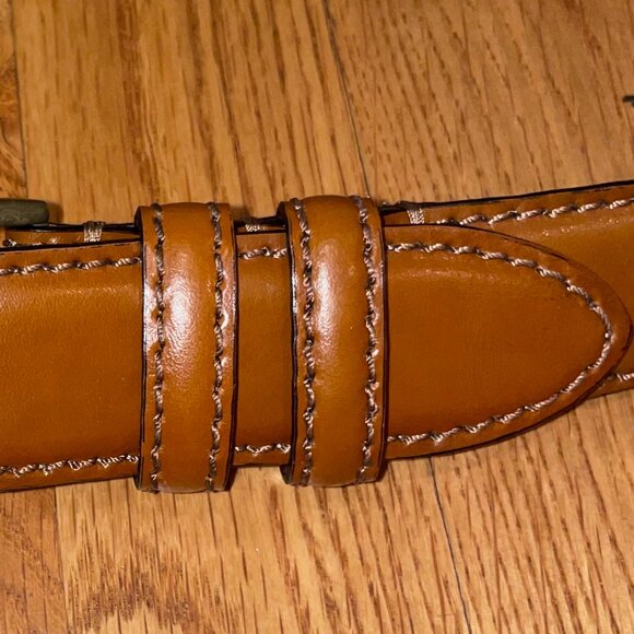 Men's Genuine Leather Double-looped and Stitched Belt Size 40/100 - Picture 4 of 15